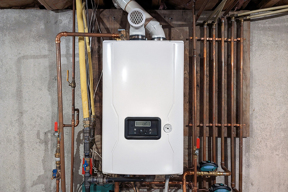tankless water heater in action